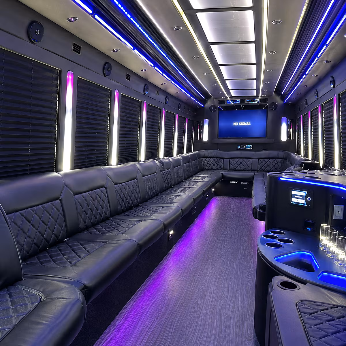 mission viejo 30 passenger party bus inside