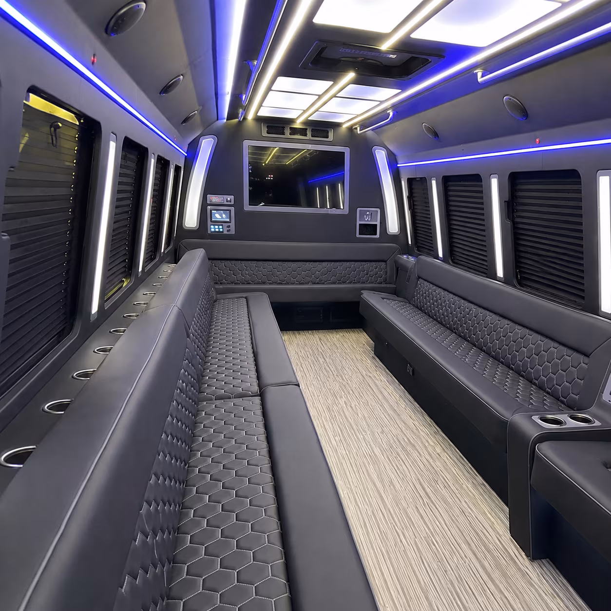 mission viejo 40 passenger party bus inside