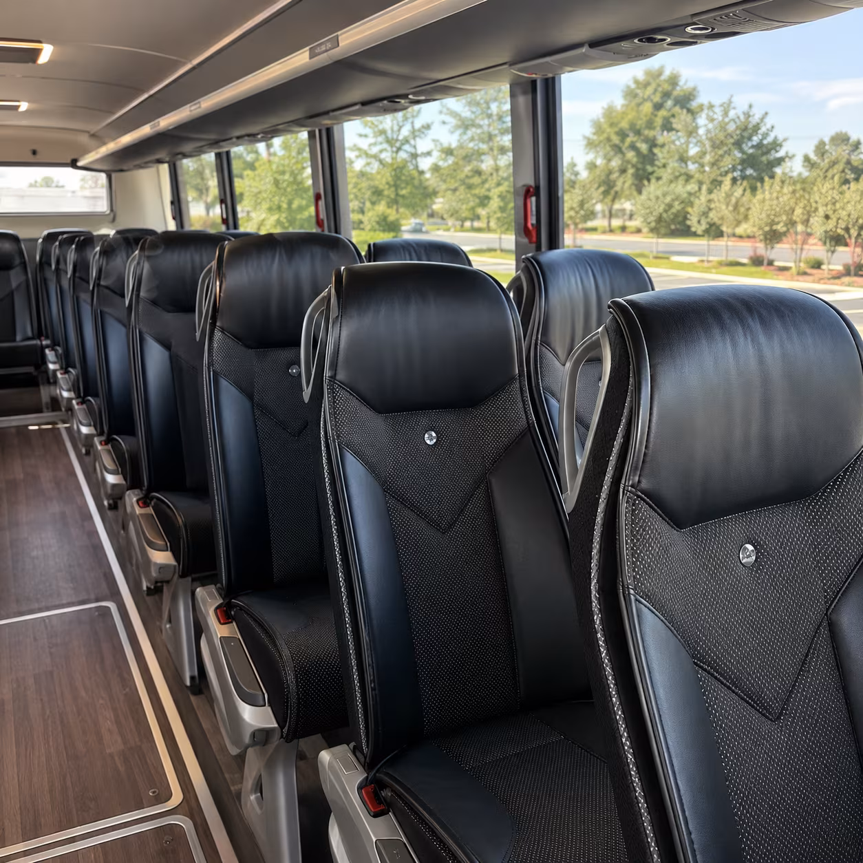 mission viejo 45 passenger charter bus interior