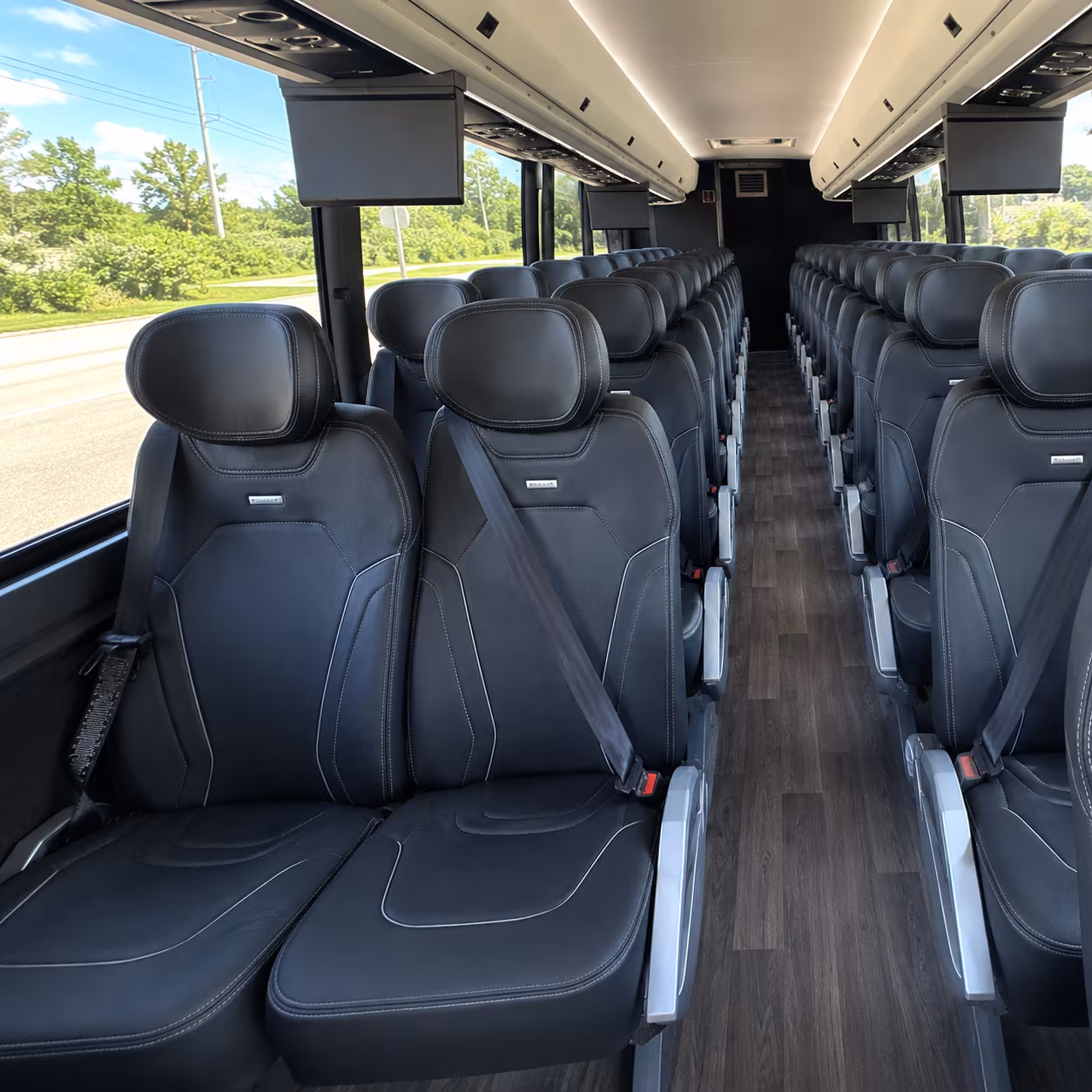 mission viejo 47 passenger charter bus inside