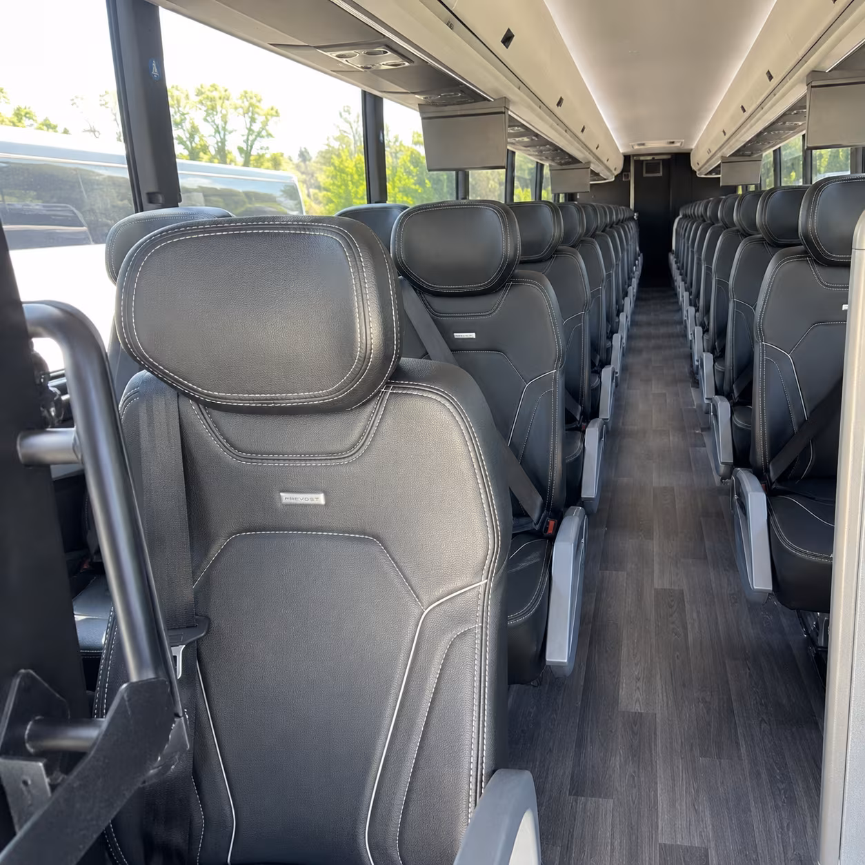 mission viejo 47 passenger charter bus interior