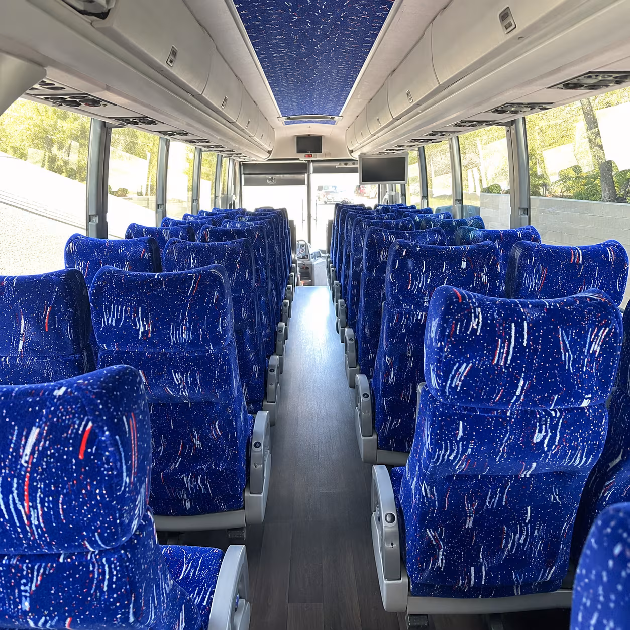 mission viejo 50 passenger charter bus interior